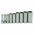 Williams Socket Set, 9 Pieces, 3/8 Inch Dr, Deep, 3/8 Inch Size JHWWSBD-9RC